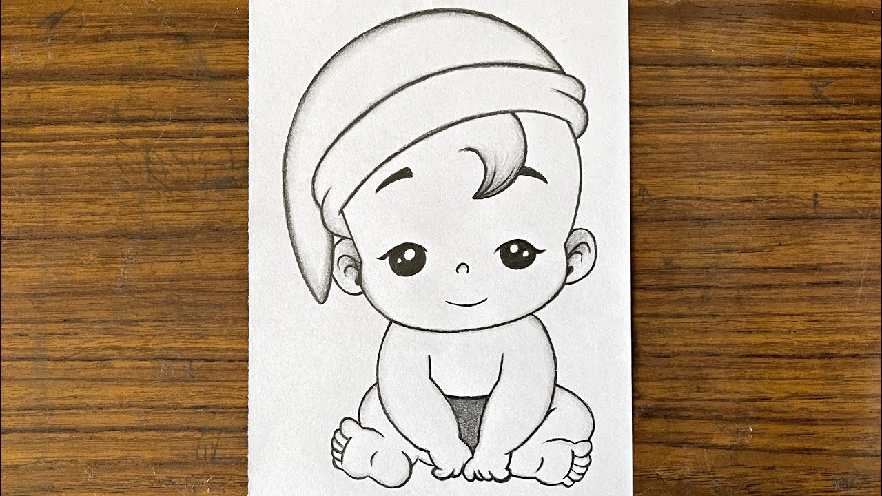 How to draw cute baby boy || Easy and simple pencil drawings for ...