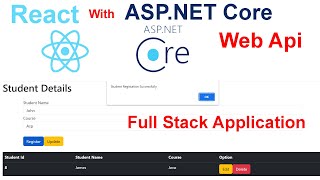 React with Asp.Net Core web Api Full Stack Crud Application screenshot 1