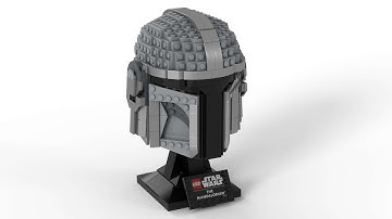 Lego 75328 The Mandalorian Helmet Speed Build Studio Bricklink LDD by PLegoBB