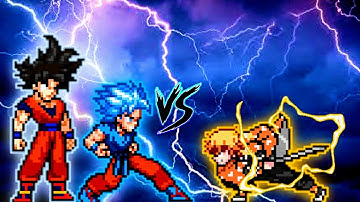 Goku TP OP (all form) & Goku LB V5 OP (all form) VS Zenitsu Chaos OP in Jump Force Mugen😱