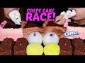 ASMR CREPE CAKE FRESH CREAM MOCHI RACE Behind The Scenes Birthday Vlog 먹방 
