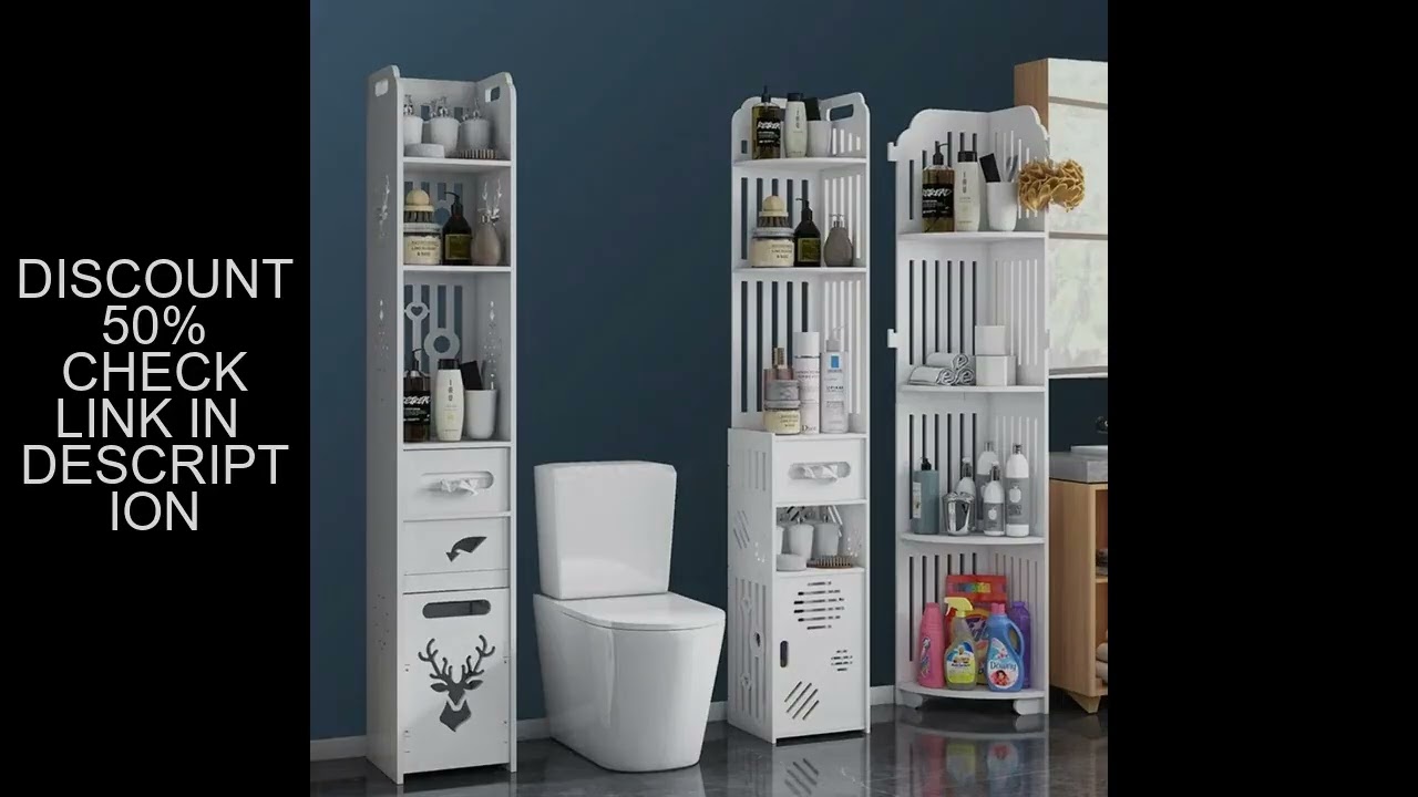 Bathroom Storage Cabinet Large Capacity Narrow Seam Storage Rack Waterproof Storage Rack Bathroom Fl