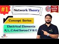 R, L, C &amp; Sources, Network &amp; circuit Explained | GATE 27| Network Theory Basics | 