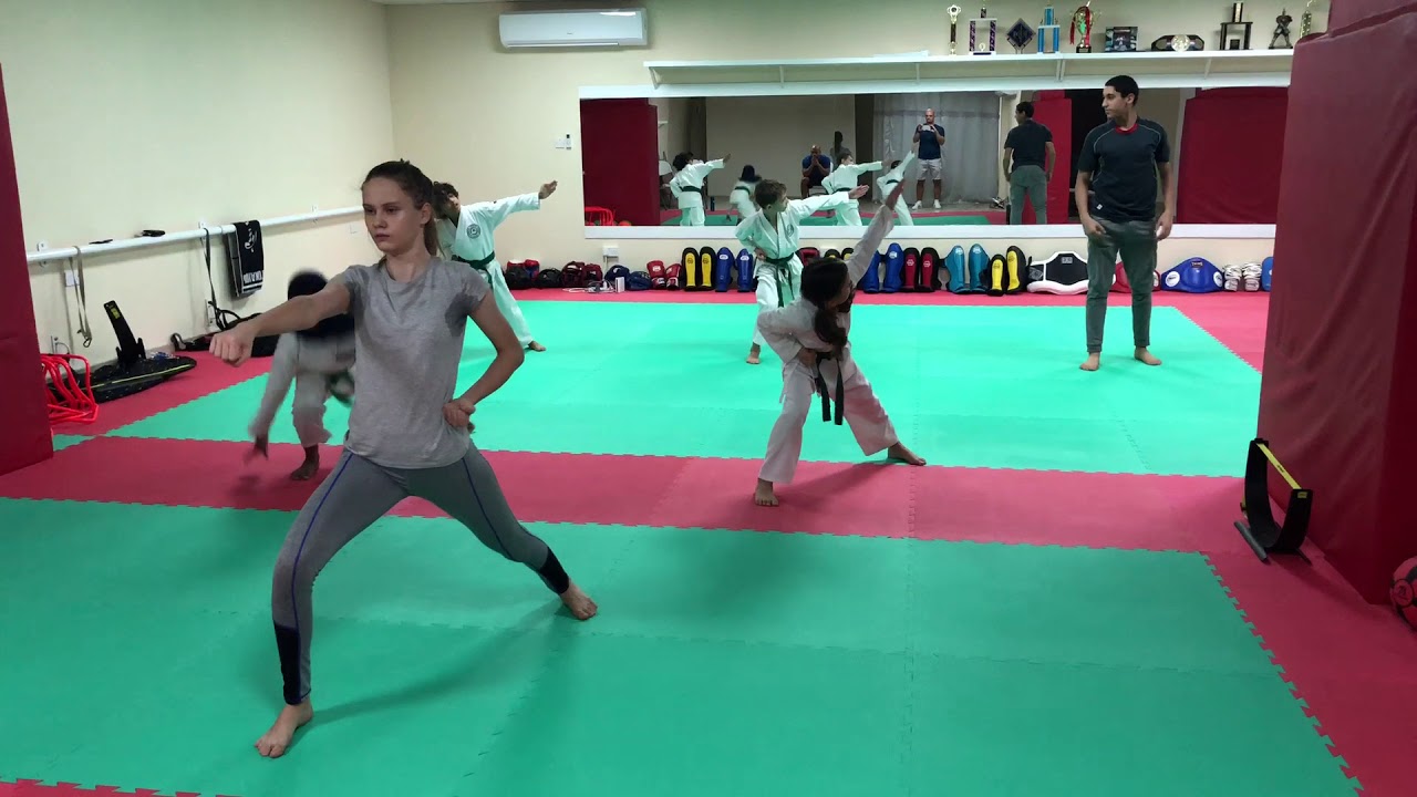 Kata training in Ali Al Raisi karate school - YouTube