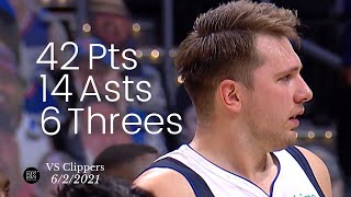 Luka Doncic 42 Pts, 14 Asts, 6 Threes vs Clippers G5 | FULL Highlights