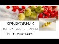 Крыжовник из полимерной глины и термо-клея. Листики из фоамирана.