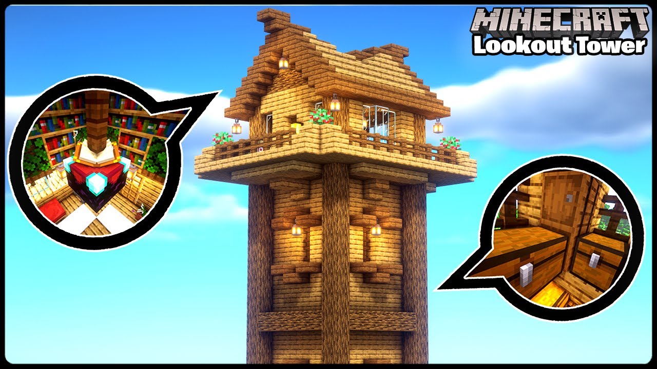 Minecraft: Lookout Tower With Everything What You Need For Survival