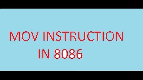 Mov Instruction in 8086