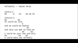 Unlonely  - Jason Mraz Lyrics and chords 58 bpm