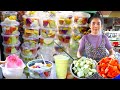 1 mixed fruit desserts  075 fruit smoothie with coconut milk  street food in cambodia