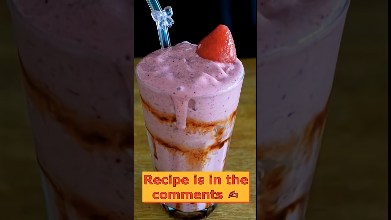 Mix Fruits Milkshake🍓🫐, Evde Karışık Meyveli Milkshake tarifi #short #ASMR  #strawberry #recipe