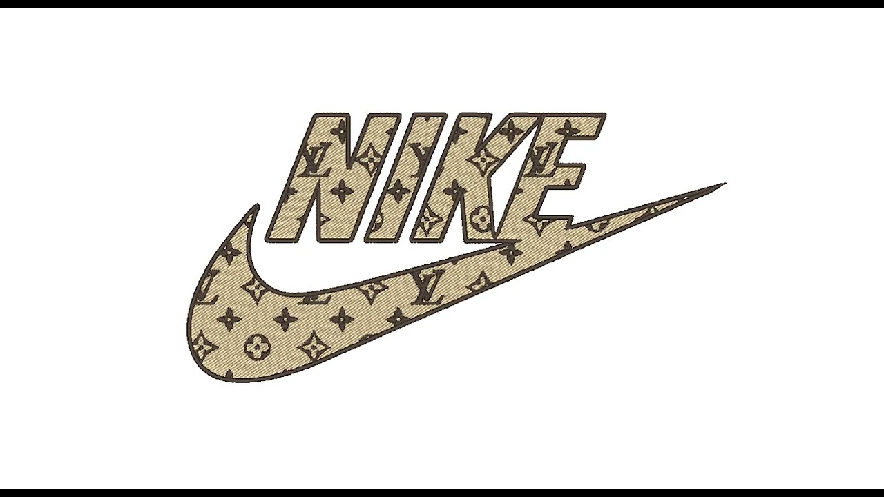 Nike Louis Vuitton logo machine embroidery design embroidering process 