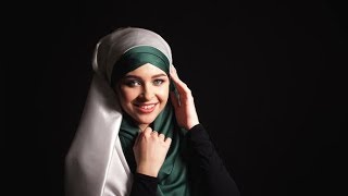 Portrait Beautiful Muslim Girl In Hijab Looking In Camera Stock Footage - Videohive