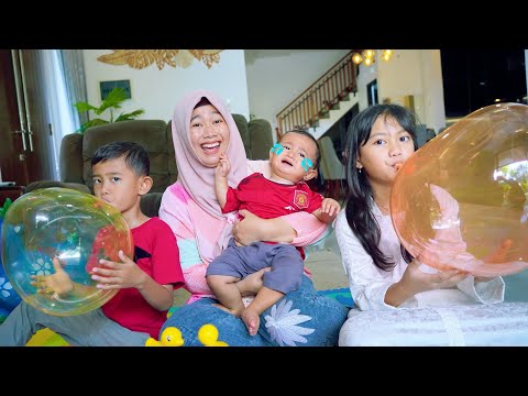 AZAM NANGIS 😭 KAKAK AJAK MAIN BALON TIUP JUMBO | Salsa and Family