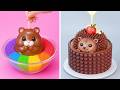Dekorasi Kue Cokelat Pelangi Paling Memuaskan ✨ Super Easy &amp; Cute Chocolate Cake Ideas To Make