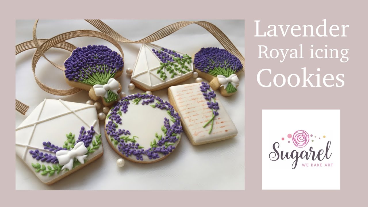 Lavender Royal Icing cookies  لافندر رويال ايسينغ كوكيز