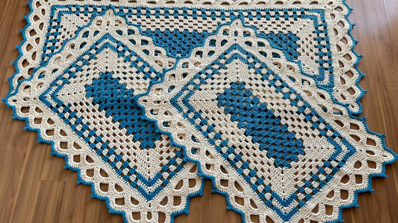 Jogo de cozinha retangular de crochê passo a passo