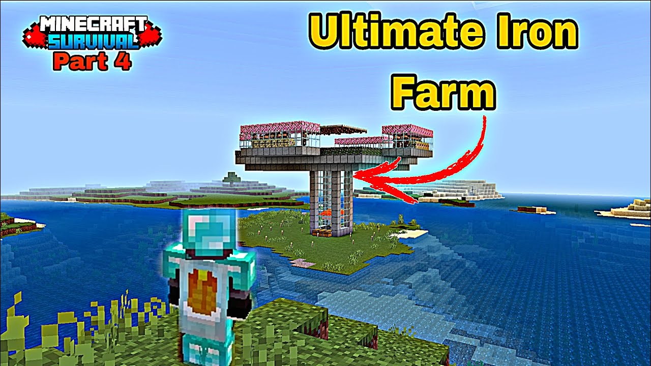I Built the MOST OP Iron Farm in Minecraft PE 😱 | Survival Series Part ...