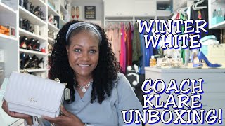 WINTER WHITE🤍 ~ MY NEW COACH KLARE CROSSBODY UNBOXING!