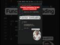 Function Overloading 📸 !! Function Overloading In C++ 👈 #coding #shortsfeed #shortvideo #viralvideo