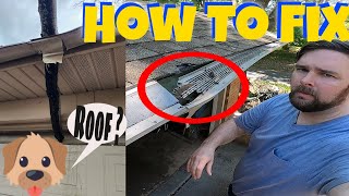 Fixing a Gutter Damaged by a Tree Branch