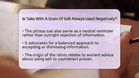 Is Take With A Grain Of Salt Always Used Negatively? - The Language Library