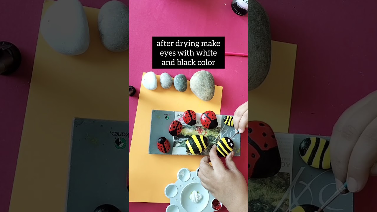 Paint with me/ pebble painting/paint on random things/paint when bored/home decor/plant decor 