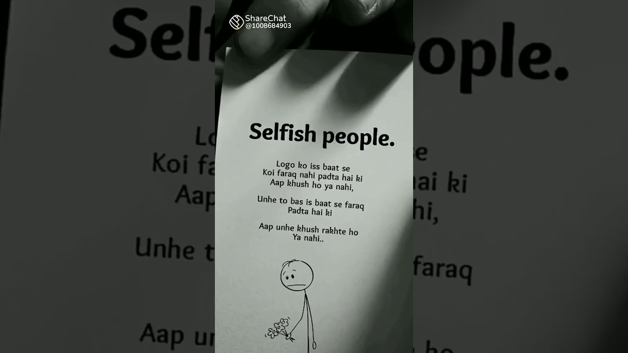 Sad Status 2 Lines Quotes Love Selfish People Shorts