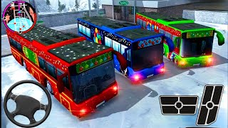 DRIVE THE REAL SNOW HILL BUS SIMULATOR GAME ON CURVY ROADS OF SNOWY MOUNTAINS - ANDROID GAMEPLAY  screenshot 5