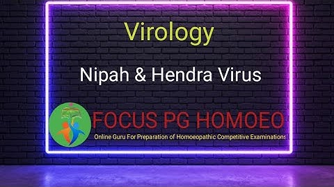 Virology | Nipah & Hendra Virus