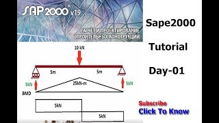 Analysis of Simply Supported Beam l Sap2000  Day01l Civil Engineering Content