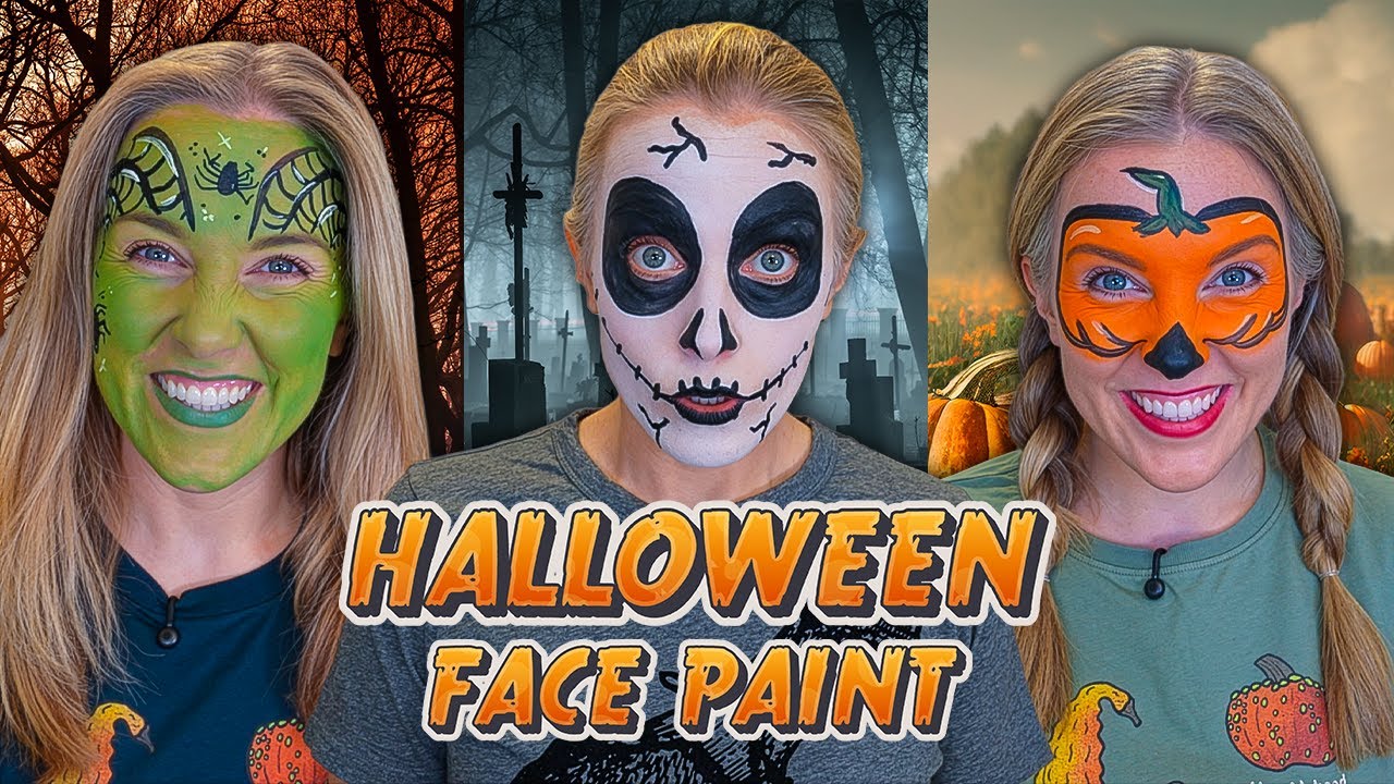 3 Easy Halloween Face Paints 🧙‍♀️💀🎃 | Maddie Moate - YouTube
