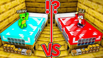 JJ vs Mikey : Survive inside 100000$ RUBY Bed vs 1$ POOR DIAMOND Bed Battle in Minecraft - Maizen