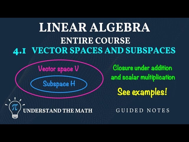 Vector Space In Linear Algebra Examples Day 30: Mat234 (linear