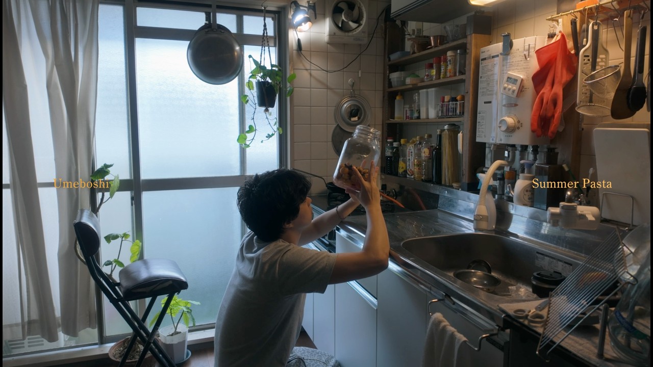 築40年26歳ひとり暮らし|雨の季節、はじめての梅仕事とベランダ野菜の彩り夏パスタ🍅🌱