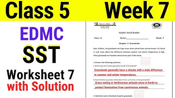 EDMC Class 5 SST Week 7 Worksheet 7 Social Studies worksheet 7 with Solution Week 7