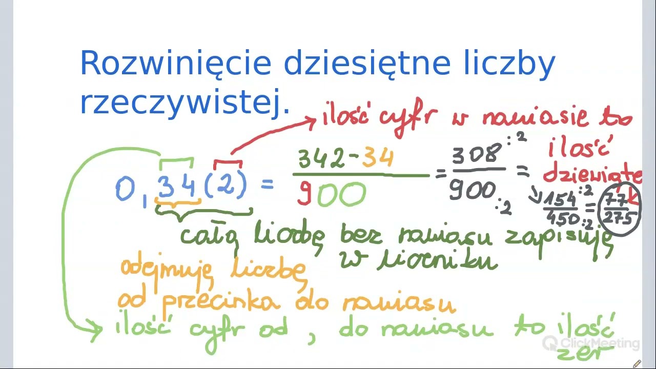 Zamiana Ułamka Okresowego Na Zwykły Zamiana ułamka okresowego na ułamek zwykły - YouTube