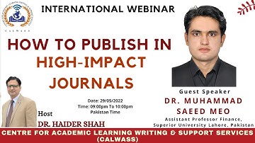 How To Publish In High-Impact Journals