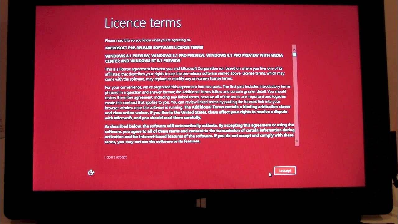 Microsoft software license terms. Как установить виндовс 10 на surface rt. microsoft surface windows 8 не включается.