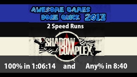 [AGDQ] Shadow Complex 100% and Any% speed runs by Greenalink [Jan 6th 2013]