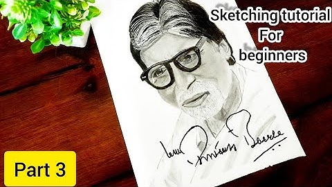 How to draw Amitabh Bachchan sketch 😍 step-by-step shading tutorial ✏️ pencil sketch part 3
