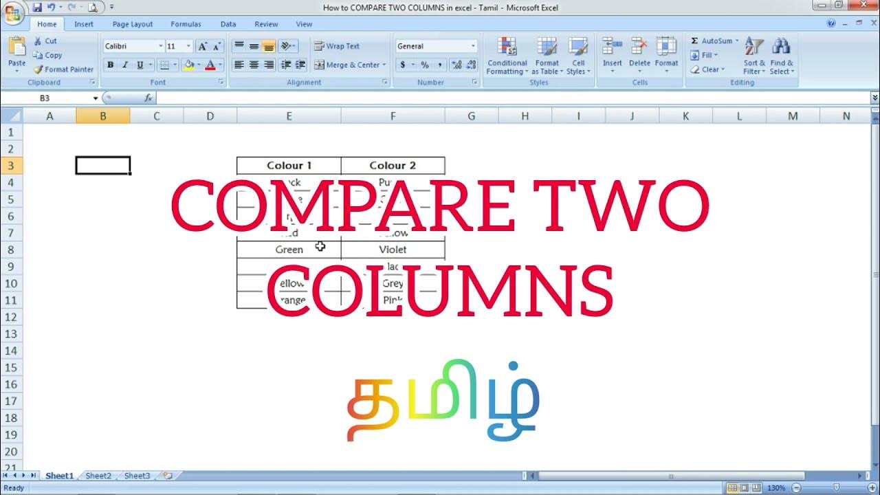 How to COMPARE TWO COLUMNS in excel Compare two columns for matches