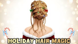 ❣️WOW! Christmas Braid Idea😱 Step-by-Step: Magical Holiday Braid😻 screenshot 1