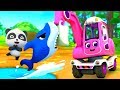 Bayi Panda & Mobil Pengeruk Mencari Harta Karun | Lagu Anak-anak | BabyBus Bahasa Indonesia