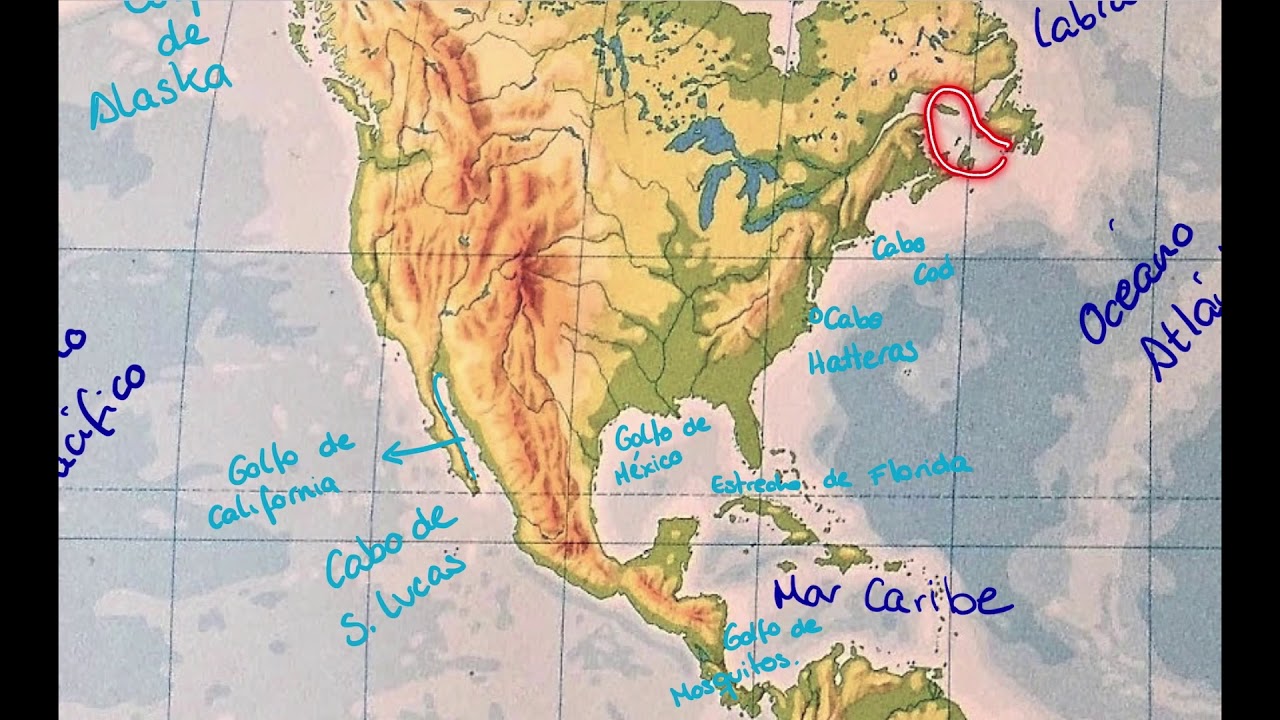 Mapa físico de América del Norte (Parte I)  Fe de erratas: No es pico Oliozaba 🤦🏻‍♀️ sino,ORIZABA