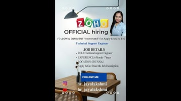 ZOHO is hiring Technical Support Engineers!
