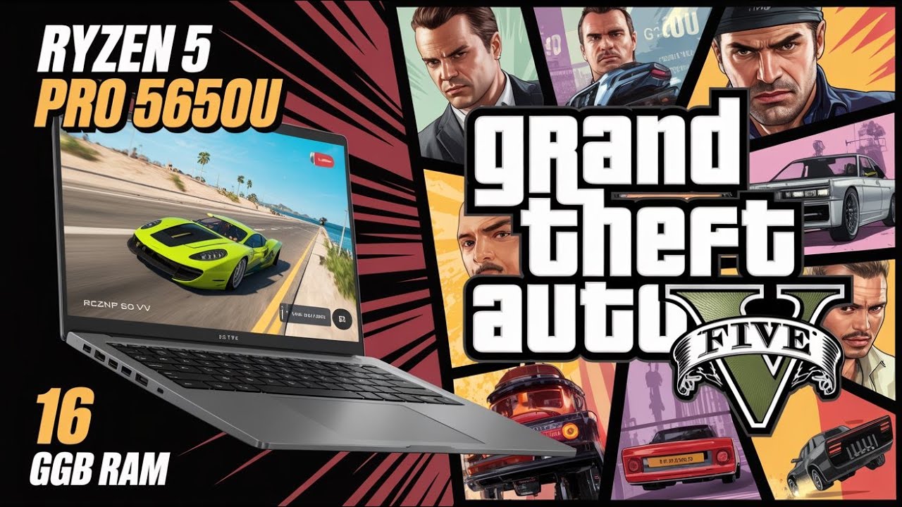 GTA V Test on HP EliteBook 845 G8/G7 | Ryzen 5 Pro 5650U | 16GB RAM | Vega Graphics