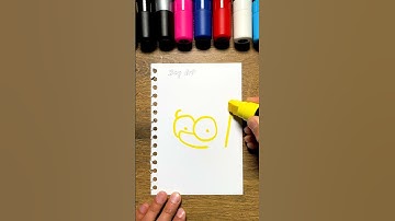 Drawing, But The Yellow Marker Is HUGE!! Satisfying #shorts