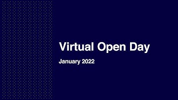 Welcome Video, Virtual Open Day 2022