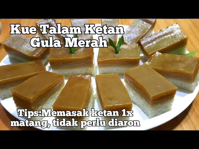 Kue Talam Ketan Gula Merah|Kue Seri Muka Gula Merah Tanpa Telur|| Enak dan Legit  Tidak Merembes class=